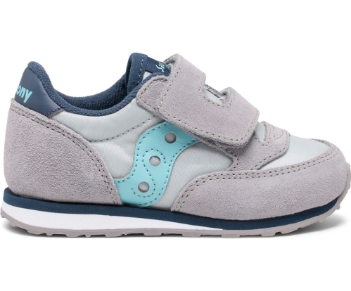Tenis Saucony Baby Jazz Hook & Loop Niños Zapatillas Gris / Light Azules México MX-389-OD